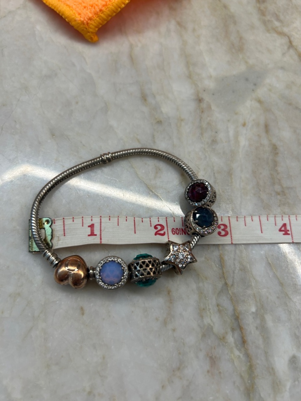Pandora bracelet and gem charms - Picture 6 of 6